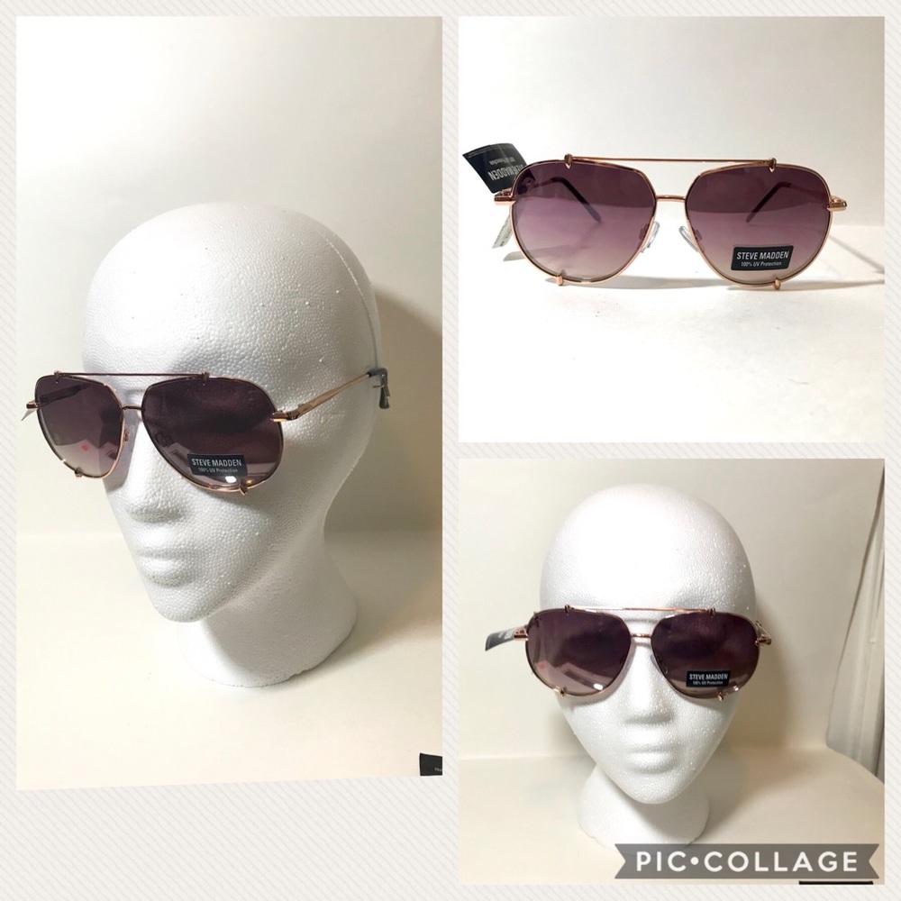 EUC 😎Steve Madden Rose Gold Aviator Sunglasses 😎
